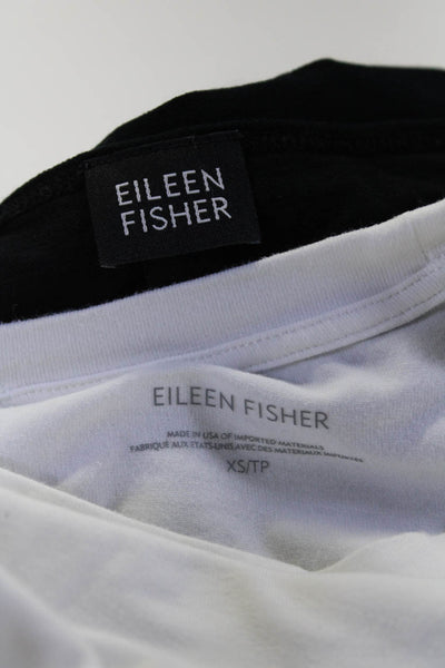 Eileen Fisher Women's Round Neck Sleeveless Blouse Black White Size S Lot 2