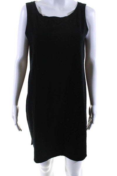 Eileen Fisher Women's Round Neck Sleeveless Mini Shift Dress Black Size S