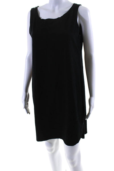 Eileen Fisher Women's Round Neck Sleeveless Mini Shift Dress Black Size S