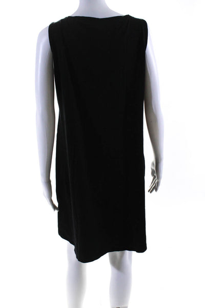 Eileen Fisher Women's Round Neck Sleeveless Mini Shift Dress Black Size S