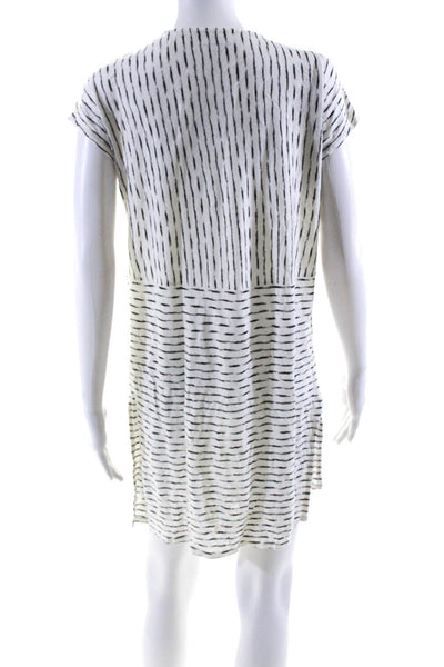 Eileen Fisher Women's V-Neck Sleeveless Slit Hem Mini Dress Stripe Size XS