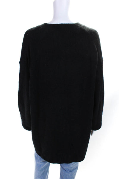 J Crew Womens Long Sleeve V Neck Button Down Cardigan Sweater Black Size XL