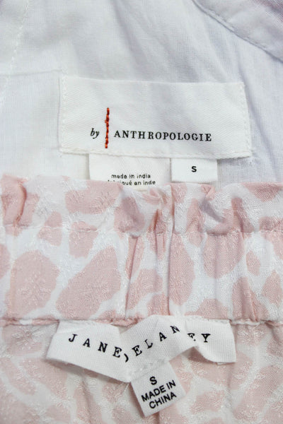 Anthropologie Jane + Delancy Womens Floral Animal Print Tops White Size S Lot 2