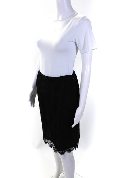 Dana Buchman Womens Cotton Blend Textured Knee Length Pencil Skirt Black Size 6