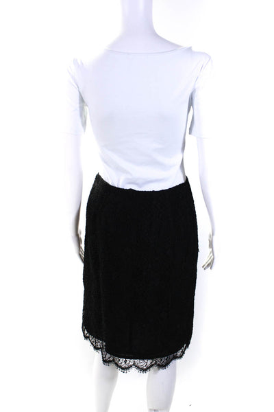 Dana Buchman Womens Cotton Blend Textured Knee Length Pencil Skirt Black Size 6