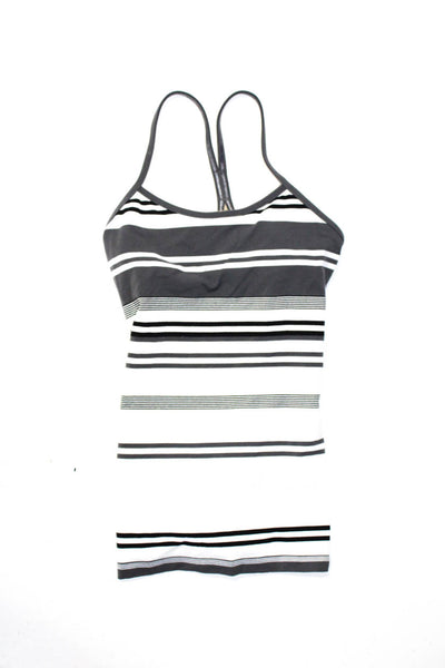 Lululemon Womens Spaghetti Strap Athletic Tank Tops Blue White Gray Size 4 Lot 2