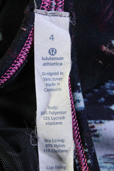 Lululemon Womens Spaghetti Strap Athletic Tank Tops Blue White Gray Size 4 Lot 2