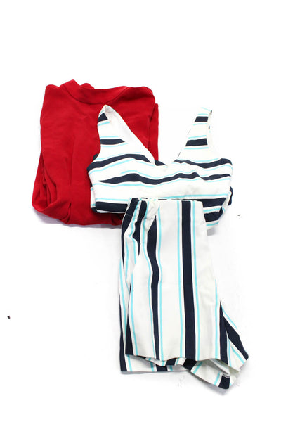 Zara Women's Round Neck Long Sleeve Cinch Mini Dress Red Size S Lot 3