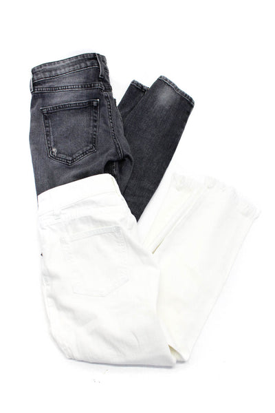 Carmar AMO Womens Twist Zip Jeans White Black Cotton Size 25 24 Lot 2