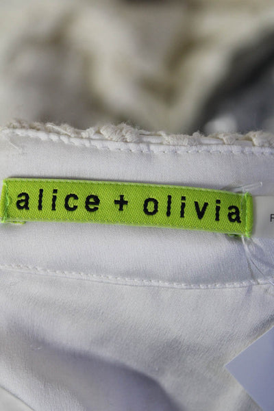 Alice + Olivia Womens Paisley Lace Scalloped Hem A Line Short Skirt Cream Size 0