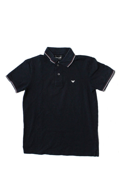 Emporio Armani Juniors Boys Short Sleeve Polo Shirt Navy Blue Size Small