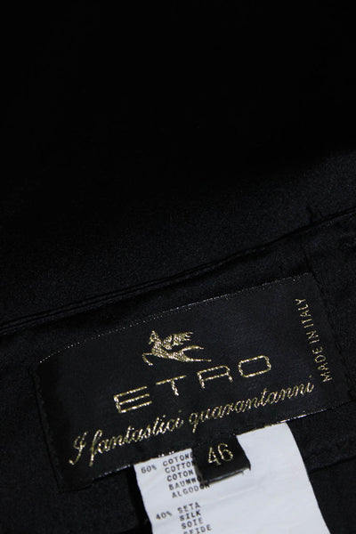 Etro Womens Mini Flat Front Skirt Black Cotton Size EUR 46