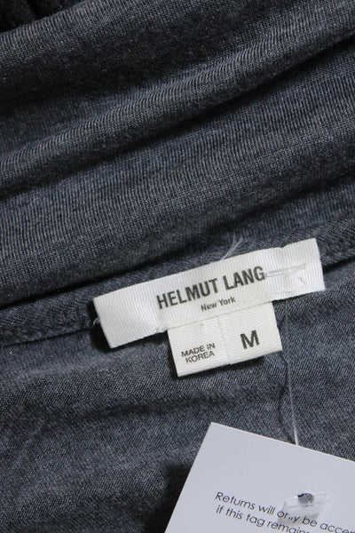 Helmut Lang Womens Dark Gray Scoop Neck Oversized Tee Top Size M