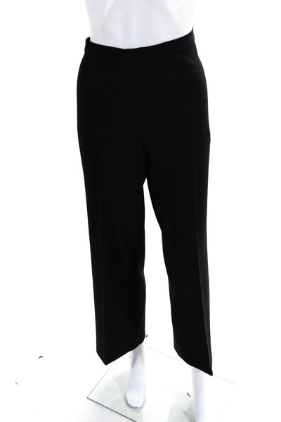 St. John Womens Side Zip High Rise Pleated Straight Leg Dress Pants Black Size 4