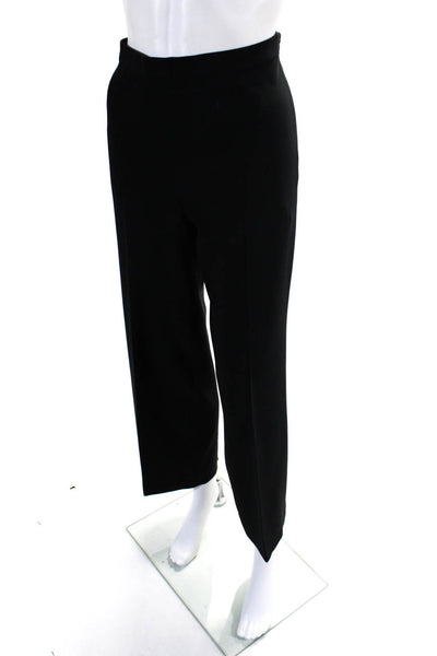 St. John Womens Side Zip High Rise Pleated Straight Leg Dress Pants Black Size 4