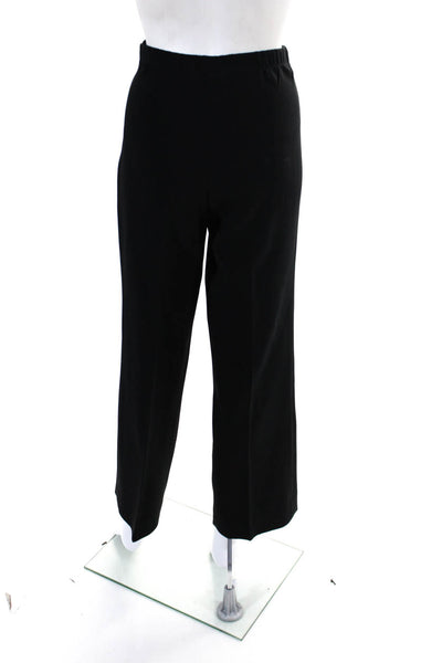 St. John Womens Side Zip High Rise Pleated Straight Leg Dress Pants Black Size 4