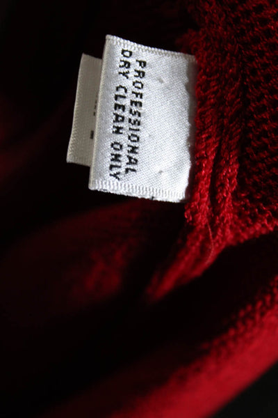 St. John Womens Scoop Neck Santana Knit Boxy Tank Top Red Wool Size Small