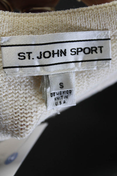 St. John Sport Womens Scoop Neck Santana Knit Tank Top White Wool Size Small