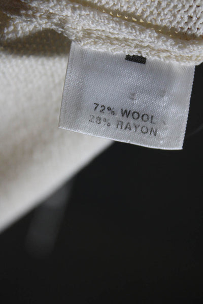 St. John Sport Womens Scoop Neck Santana Knit Tank Top White Wool Size Small