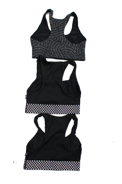 Terez Womens Black Checker Racerback Sports Bra Size XS lot 3