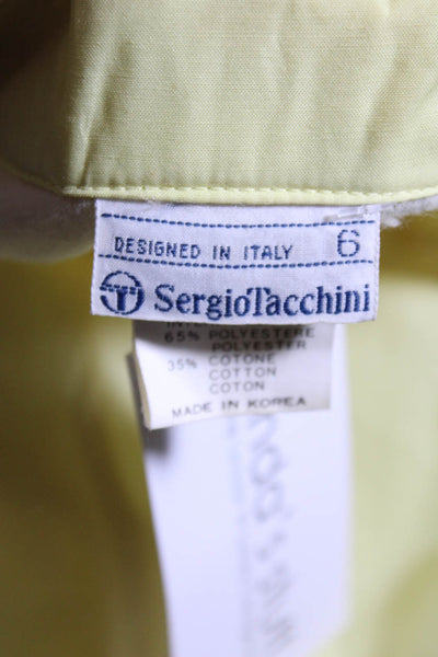 Sergio Tacchini Womens Collared Zippered Windbreaker Bomber Jacket Yellow Size 6