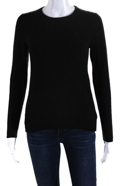 White + Warren Womens Cashmere Crew Neck Long Sleeves Sweater Black Size Small