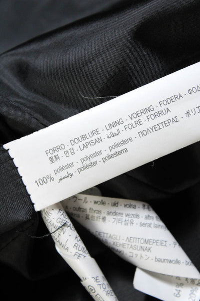 Zara Womens Long Twill Collared Full Zip Snap Coat Jacket Black Size Small