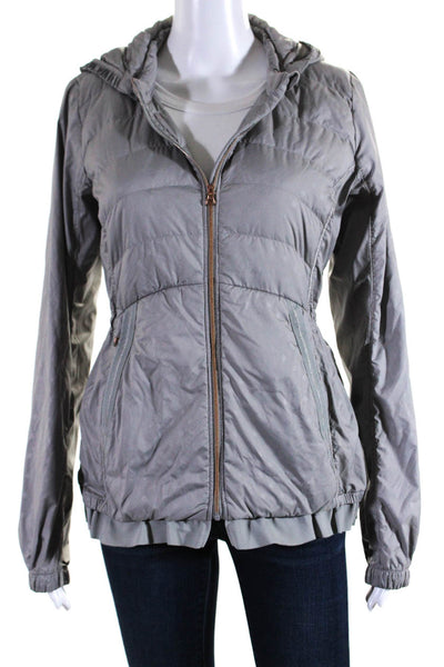 Lululemon Womens Gray Full Zip Long Sleeve Light Jacket Size 8