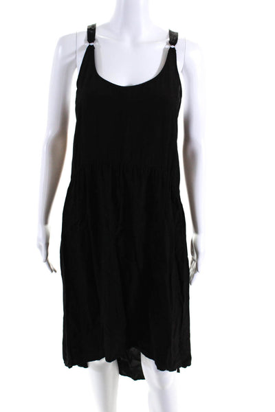 Wilt Womens Sleeveless Scoop Neck High Low Shift Dress Black Size Small