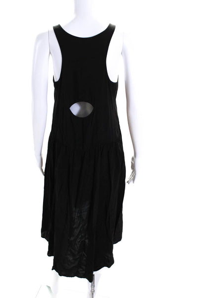 Wilt Womens Sleeveless Scoop Neck High Low Shift Dress Black Size Small