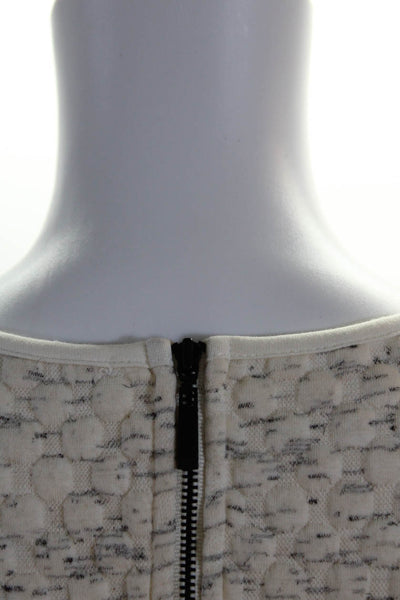 Tart Womens Back Zip Short Sleeve Crew Neck Knit Dress White Gray Size XS