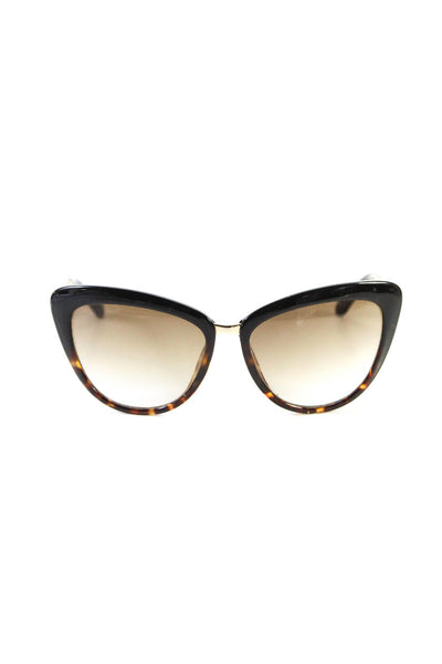 Kate Spade Womens Half Tortoise Shell Cat Eye Sunglasses Black Brown 16 56 135