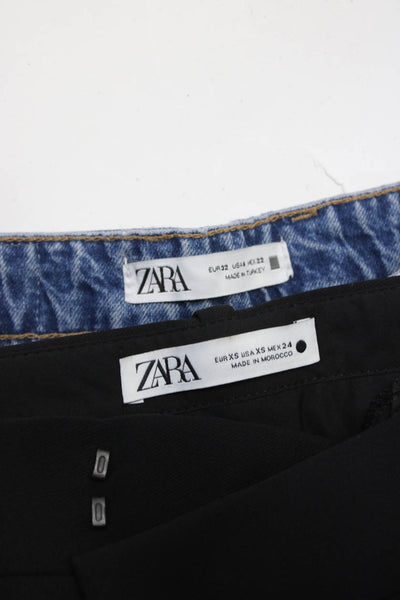 Zara Womens Wide Leg Palazzo Jeans Dress Pants Size 0 XS Lot 2