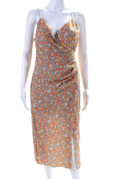 Bailey 44 Womens Polka Dot Ruched Maxi Dress Multi Colored Size Medium