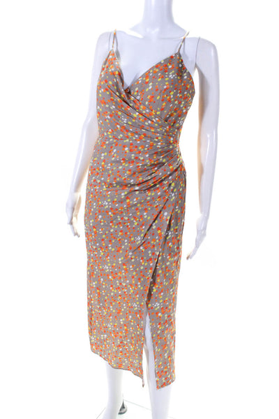 Bailey 44 Womens Polka Dot Ruched Maxi Dress Multi Colored Size Medium