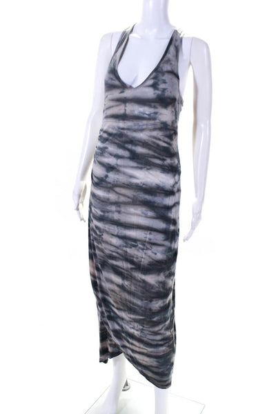 River + Sky Womens Tie Dye Print Sleeveless V Neck Maxi Dress Blue Size Medium