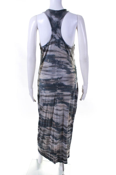 River + Sky Womens Tie Dye Print Sleeveless V Neck Maxi Dress Blue Size Medium