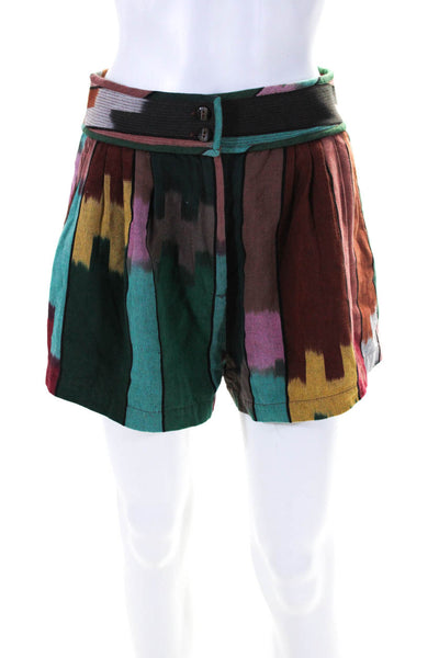 Ulla Johnson Womens Multicolor Striped Cotton High Rise Casual Shorts Size 4