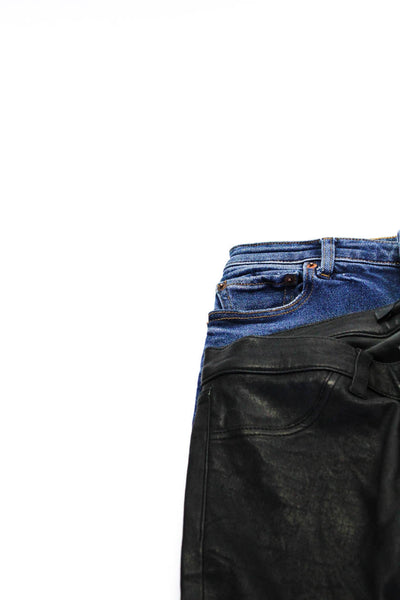 J Brand Zara Women's Faux Leather Zip Ankle Skinny Pant Black Size 25 Lot 2
