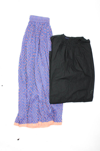 Zen Ethic Women's Elastic Drawstring Waist Flare Maxi Skirt Purple Size S Lot 2