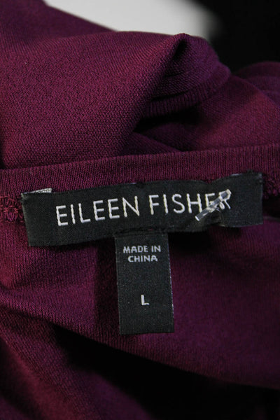 Eileen Fisher Women's Scoop Neck Sleeveless Tank Top Burgundy Size L