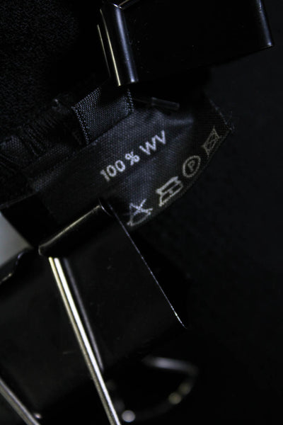 Oska Women's V-Neck Long Sleeves Slit Hem Basic Jacket Black Size L