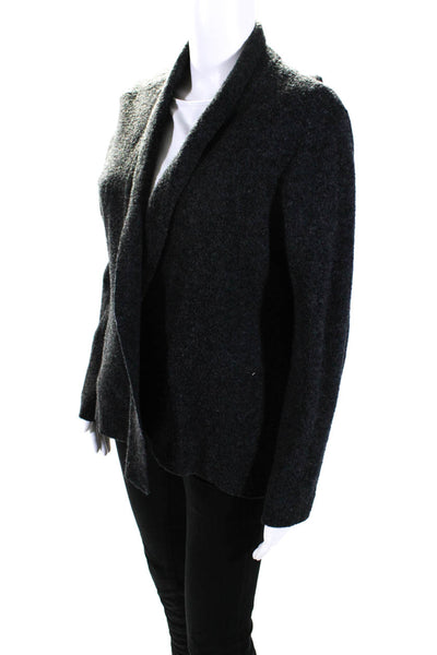 Eileen Fisher Women's Round Neck Long Sleeves Open Front Cardigan Gray Size L