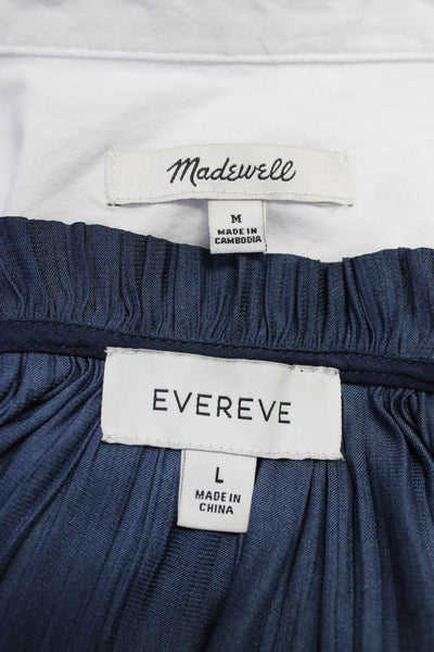 Madewell Evereve Womens White Cotton Long Sleeve Button Down Shirt Size M L lot2