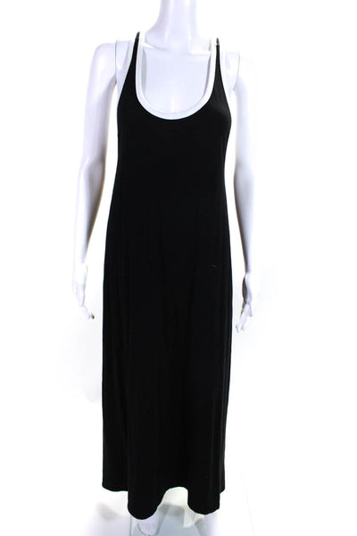 Sundry Womens Cotton Jersey Knit Scoop Neck Split Hem Tank Dress Black Size 2