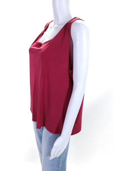 Eileen Fisher Women's Scoop Neck Sleeveless Tank Top Blouse Red Size XL