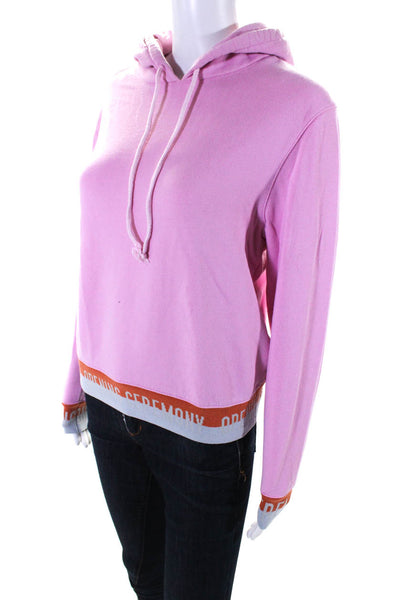 Opening Ceremony Womens Pullover Hoodie Pink Cotton Size Extra Small