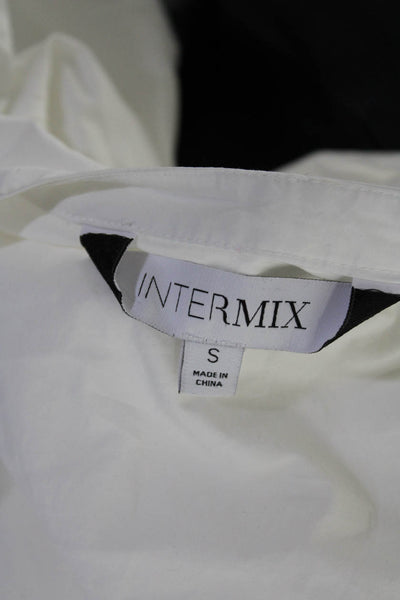 Intermix Womens Long Sleeves Button Down Shirt White Cotton Size Small