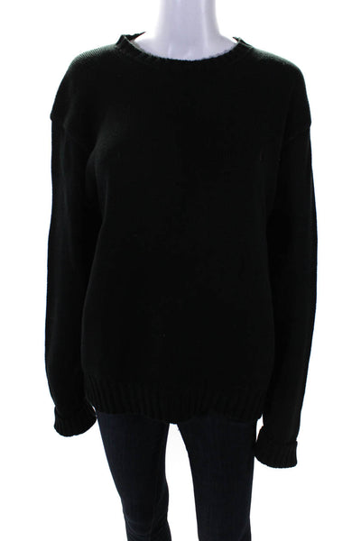 Polo Ralph Lauren Womens Cotton Knit Crew Neck Pullover Sweater Top Black Size M