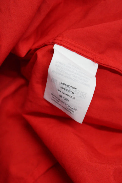 J Crew Womens Cotton Long Sleeve Off Shoulder Blouse Red Size 4 L Lot 2